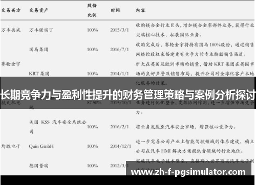 长期竞争力与盈利性提升的财务管理策略与案例分析探讨
